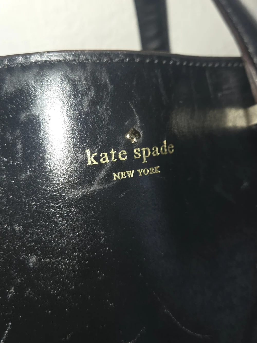 kate spade Black Satchel with Gold Logo Accent